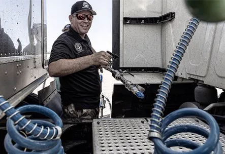 Renewable Innovations technician servicing hydrogen equipment in the field